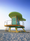 Lifeguard Hut in Art Deco Style, South Beach, Miami Beach, Miami, Florida, USA Photographic Print by Gavin Hellier