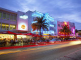 Art Deco District at Dusk, Ocean Drive, Miami Beach, Miami, Florida, USA Photographic Print by Gavin Hellier