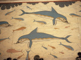 Dolphin Fresco, Knossos, Crete, Greece Photographic Print by James Green