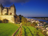 River Loire, Saumur Chateau and Pont Cessart, Saumur, Maine-Et-Loire, Loire Valley, France Photographic Print by David Hughes