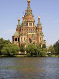 Peter and Paul Church Seen from Tsarina Pavilion, Peterhof, St. Petersburg, Russia Photographic Print by G Richardson
