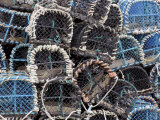 Lobster Pots in Fishing Harbour at Loguivy, Cote De Granit Rose, Cotes d'Armor, Brittany, France Photographic Print by David Hughes