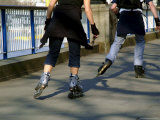 Roller Skaters, Embankment, South Bank, London, England, United Kingdom Photographic Print by David Hughes