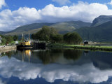View Across the Caledonian Canal to Ben Nevis and Fort William, Corpach, Highland Region, Scotland Photographic Print by Lee Frost