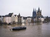 Floods in 1995, River Rhine, Cologne (Koln), Germany Photographie par Hans Peter Merten