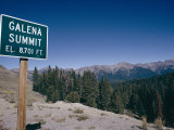 Galena Summit View with Sign, Sawtooth National Recreation Area, Idaho, USA Photographic Print by Julian Pottage