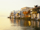 Little Venice at Sunset, Mykonos Town, Mykonos, (Mikonos), Greek Islands, Greece Photographic Print by Lee Frost