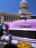 Classic American Car Outside the Capitolio, Havana, Cuba, West Indies, Central America Photographic Print by Lee Frost