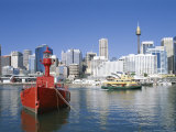 Lightship and City Skyline, Darling Harbour, Sydney, New South Wales (Nsw), Australia Photographic Print by Hans Peter Merten