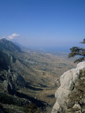 St. Hilarion View to the West Over Karaman Village and Mediterranean, Cyprus, Mediterranean Photographie par Christopher Rennie