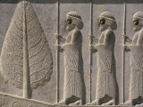 Carved Reliefs of Palace Guard, Apadana Palace Staircase, Persepolis, Iran Photographie par David Poole