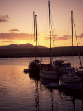 Yachts at Sunset, Caleta De Fustes, Fuerteventura, Canary Islands, Spain Photographic Print by J Lightfoot