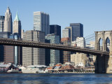Brooklyn Bridge and Manhattan Skyline, New York City, New York, USA Photographic Print by Amanda Hall