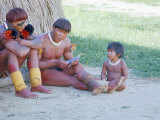 Kamayura Indian Men and Child, Xingu Area, Brazil, South America Photographic Print by Robin Hanbury-tenison