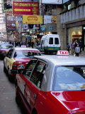 Taxis, Causeway Bay, Hong Kong Island, Hong Kong, China Photographic Print by Amanda Hall