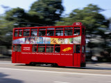 Red Tram, Causeway Bay, Hong Kong Island, Hong Kong, China Photographic Print by Amanda Hall