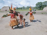 Kamayura Indians Dancing the Fish Dance, Xingu, Brazil, South America Photographic Print by Robin Hanbury-tenison