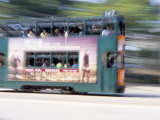 Tram Travelling at Speed, Causeway Bay, Hong Kong Island, Hong Kong, China Photographic Print by Amanda Hall
