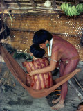Yanomami Girls Applying Body Make-Up, Brazil, South America Photographic Print by Robin Hanbury-tenison