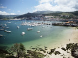View of Beach, Harbour and Town, Bayona, Galicia, Spain Photographic Print by Duncan Maxwell