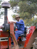 Farm Worker on Tractor, South Africa, Africa Photographic Print by Amanda Hall