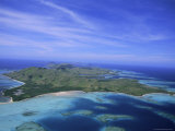 Aerial View of Yasawa Island, One of the Driest Parts of Fiji, Yasawa Group, Fiji Photographie par Lousie Murray