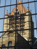 Trinity Church Reflected in the John Hancock Tower, Copley Square, Boston, New England Photographic Print by Amanda Hall