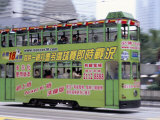 Green Tram, Central, Hong Kong Island, Hong Kong, China Photographic Print by Amanda Hall