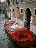 Delivering Goods by Boat, Venice, Veneto, Italy Photographic Print by Roy Rainford