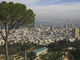 Elevated View of City and Bay from Mount Carmel, Haifa, Israel, Middle East Photographic Print by Eitan Simanor