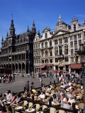 Open Air Cafes, Grand Place, Unesco World Heritage Site, Brussels, Belgium Photographic Print by Roy Rainford