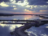 Cafe on a Jetty at Raqqa at Sunset, Euphrates Valley, Syria, Middle East Photographic Print by Eitan Simanor