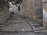 Two Palestinian Women Walking Down a Street Along the City Walls, Old City, Jerusalem, Israel Photographic Print by Eitan Simanor