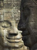 Stone Statuary of Human Faces, Ta Prohm Temple, Angkor, Siem Reap Photographic Print by Eitan Simanor