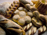 Breads Including Kugelhopfs, Pretzels and Plaited Bread, Alsace, France Photographic Print by John Miller