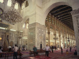 Interior of the Omayad (Umayyad) Mosque, Damascus, Syria, Middle East Photographic Print by Eitan Simanor