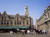 Burg Square and Belfry Tower, Bruges, Belgium Photographic Print by Roy Rainford