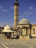 Courtyard with Fountains and Minaret Beyond, Jami'A Zaqarieh Grand Mosque, Aleppo, Syria Photographic Print by Eitan Simanor