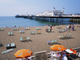 The Palace Pier and Beach, Brighton, Sussex, England, United Kingdom Photographic Print by Roy Rainford