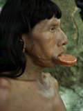 Suya with Lip Plate, Xingu, Brazil, South America Photographic Print by Claire Leimbach