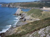 Pobbles Beach from the Pennard Cliffs, Gower, Wales, United Kingdom Photographic Print by David Hunter
