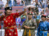 Archery Contest, Naadam Festival, Oulaan Bator (Ulaan Baatar), Mongolia, Central Asia Photographic Print by Bruno Morandi