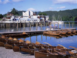 Rowing Boats and Pier, Bowness-On-Windermere, Lake District, Cumbria, England Photographic Print by David Hunter