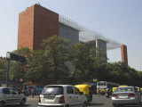 Cars on the Road and the India Air Building, Connaught Place, New Delhi, Delhi, India Photographic Print by Eitan Simanor