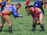 Wrestling Match, Naadam Festival, Oulaan Bator (Ulaan Baatar), Mongolia, Central Asia Photographic Print by Bruno Morandi
