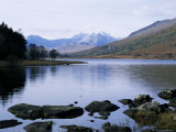Llyn Mynbyr in the Early Morning, with Snowdonian Mountains Behind, Capel Curig, North Wales Photographic Print by Raj Kamal