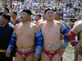 Wrestlers at Tournament, Naadam Festival, Tov Province, Mongolia, Central Asia Photographic Print by Bruno Morandi