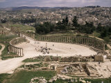 The Forum, the Oval Piazza, Jerash, Jordan, Middle East Photographic Print by Michael Short