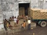 Warehouse Workers Having Rest Break at Carrit Moran & Company's Tea Warehouses at Kolkata Port Photographic Print by Eitan Simanor