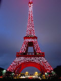 Eiffel Tower Decorated for Chinese New Year, Paris, France Photographic Print by Bruno Morandi